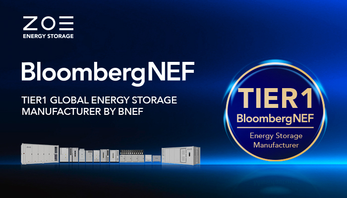 ZOE recognized as a Bloomberg New Energy Finance Tier 1 energy storage manufacturer